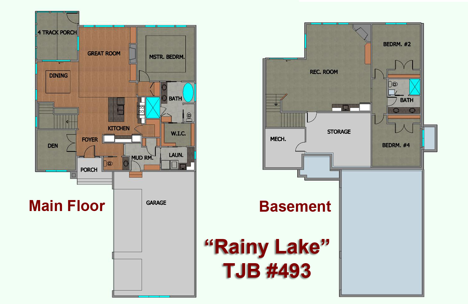“Rainy Lake” Home Plan Floor Plans