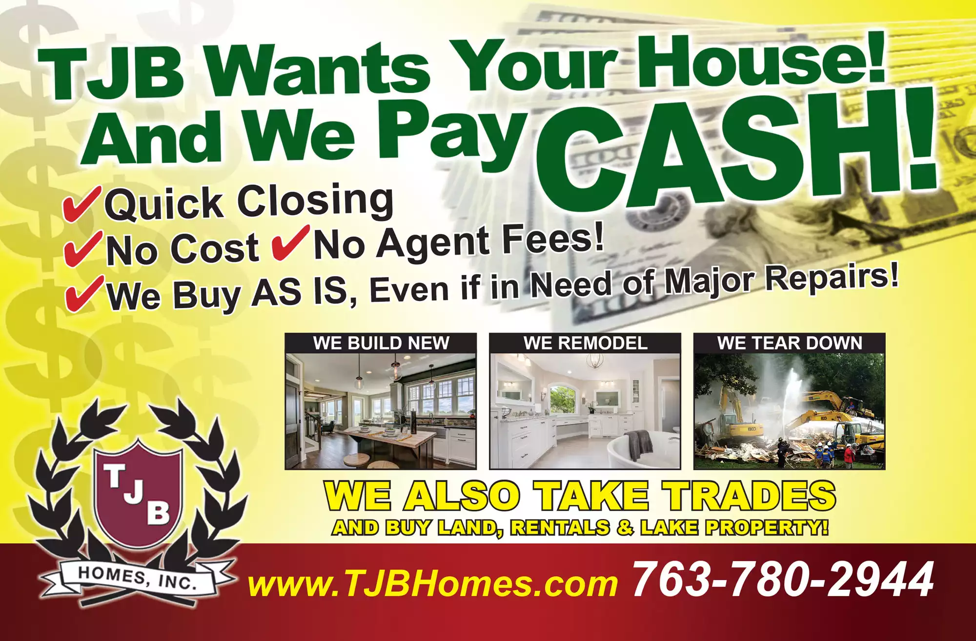 TJB Homes Will Buy Your Home/Lot/Rental for Cash