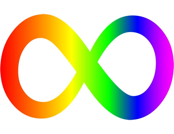 Infinity Rainbow logo is associated with autism awareness