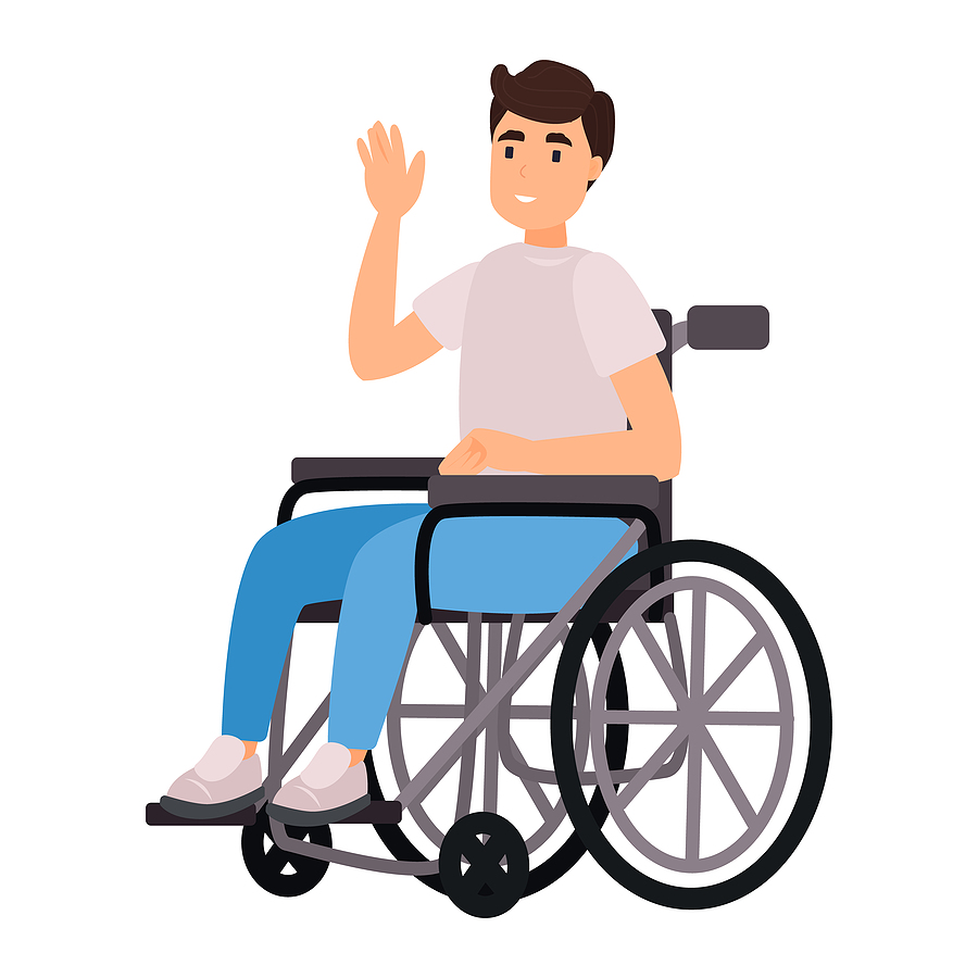 Disbaled Man in wheelchair graphic