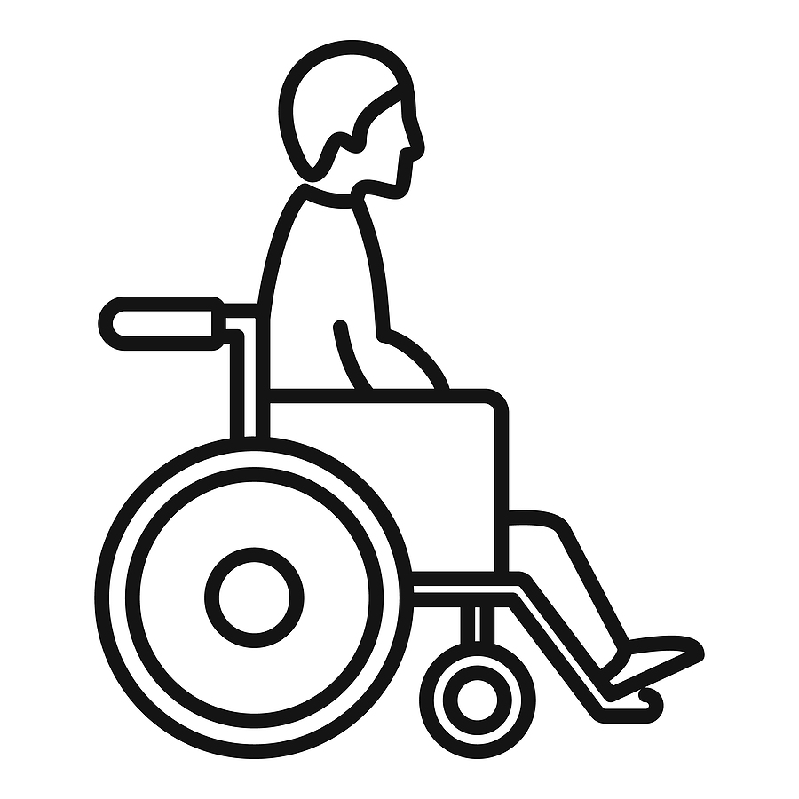 Man in wheelchair graphic