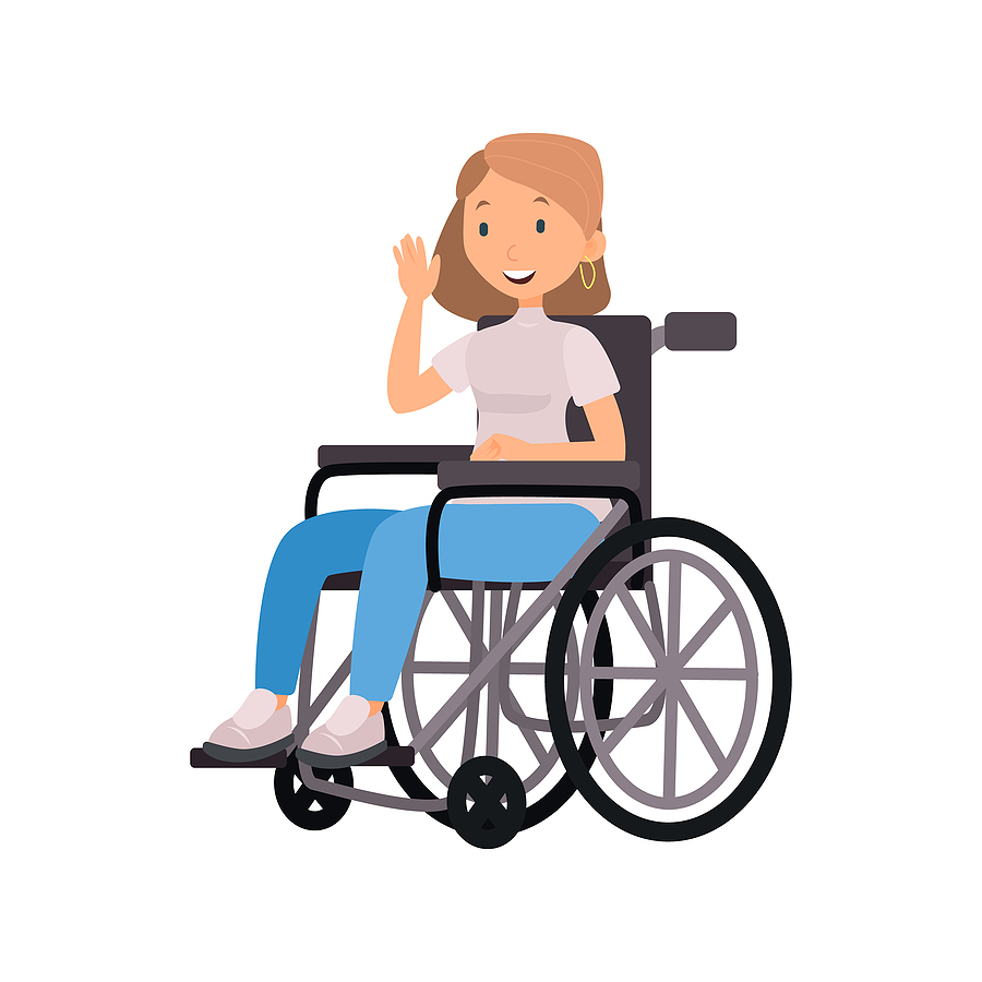 Woman in wheelchair graphic