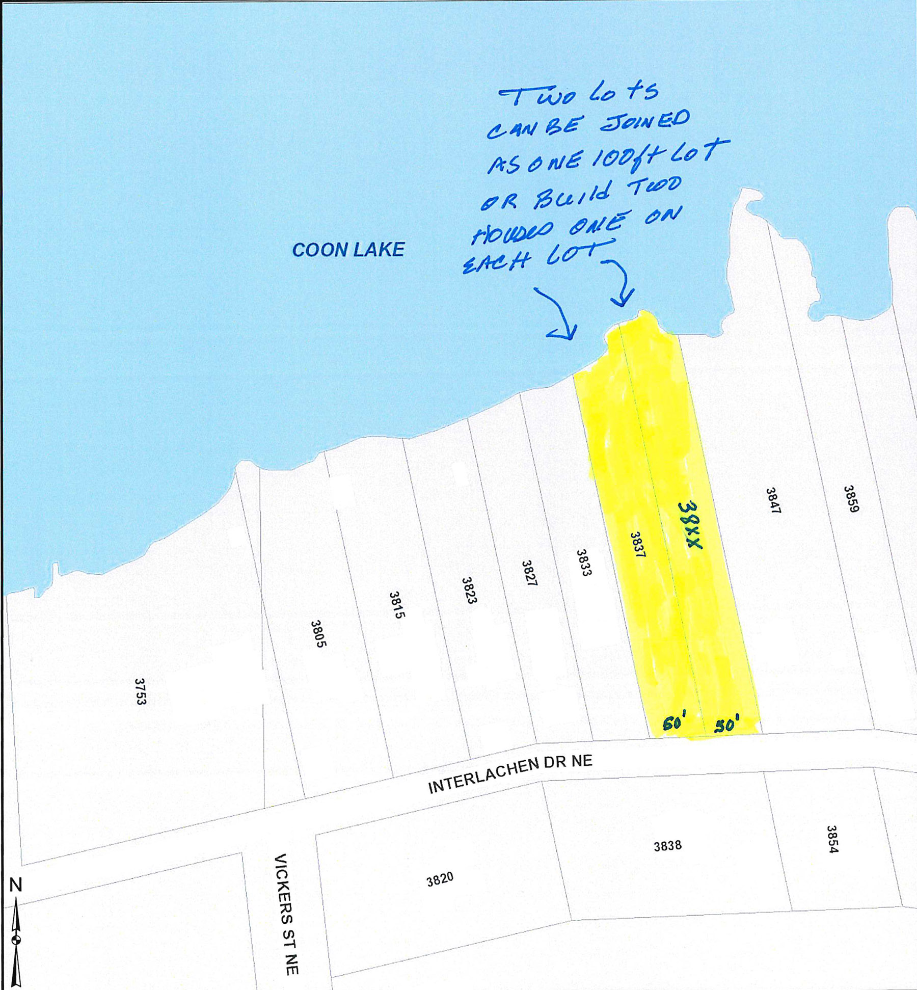 Coon Lake Lot Maps