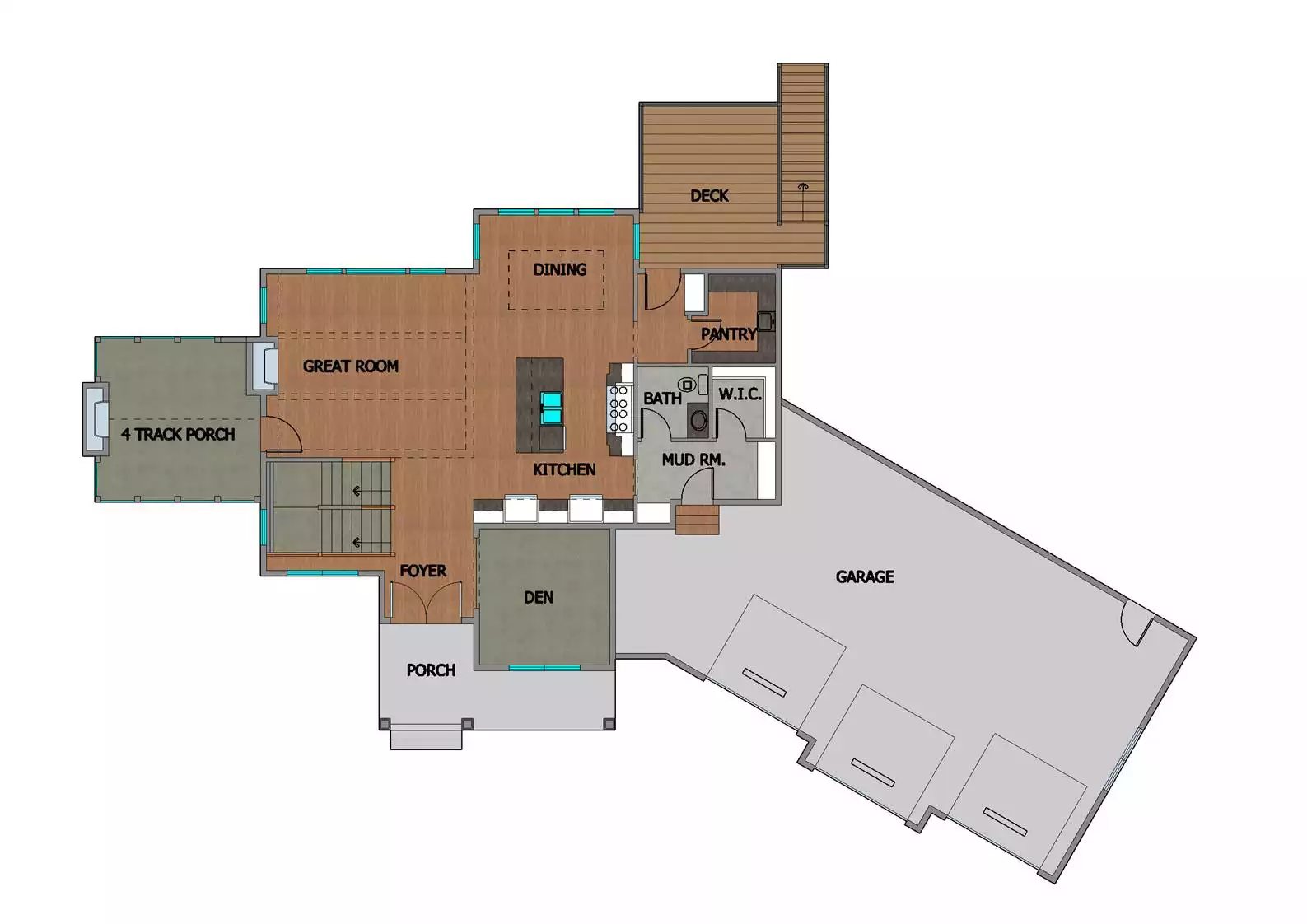 Mindy TJB #623 2 Story Home Plan Main Floor Plan