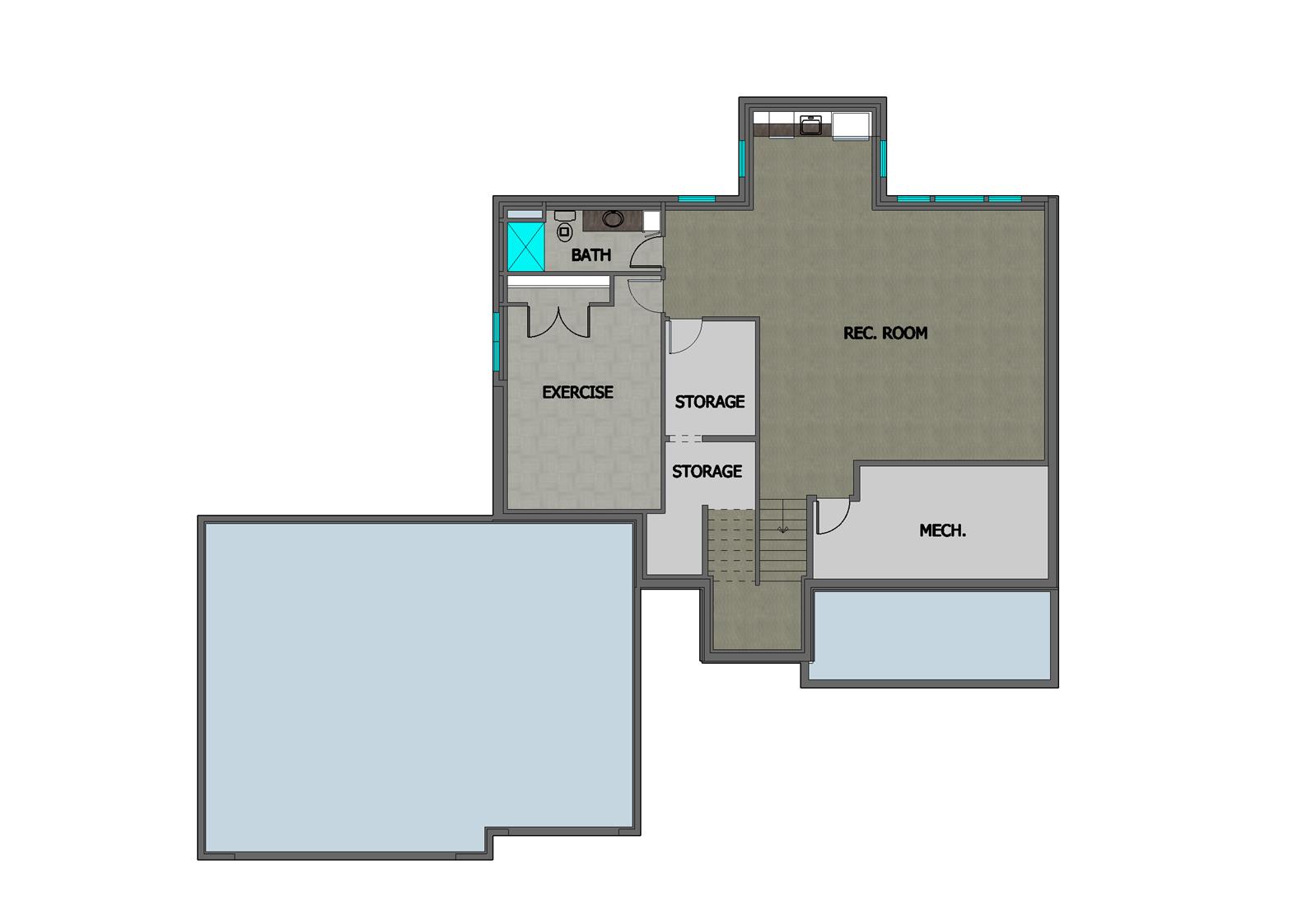 Cisner Home Plan Basement Floor Plan