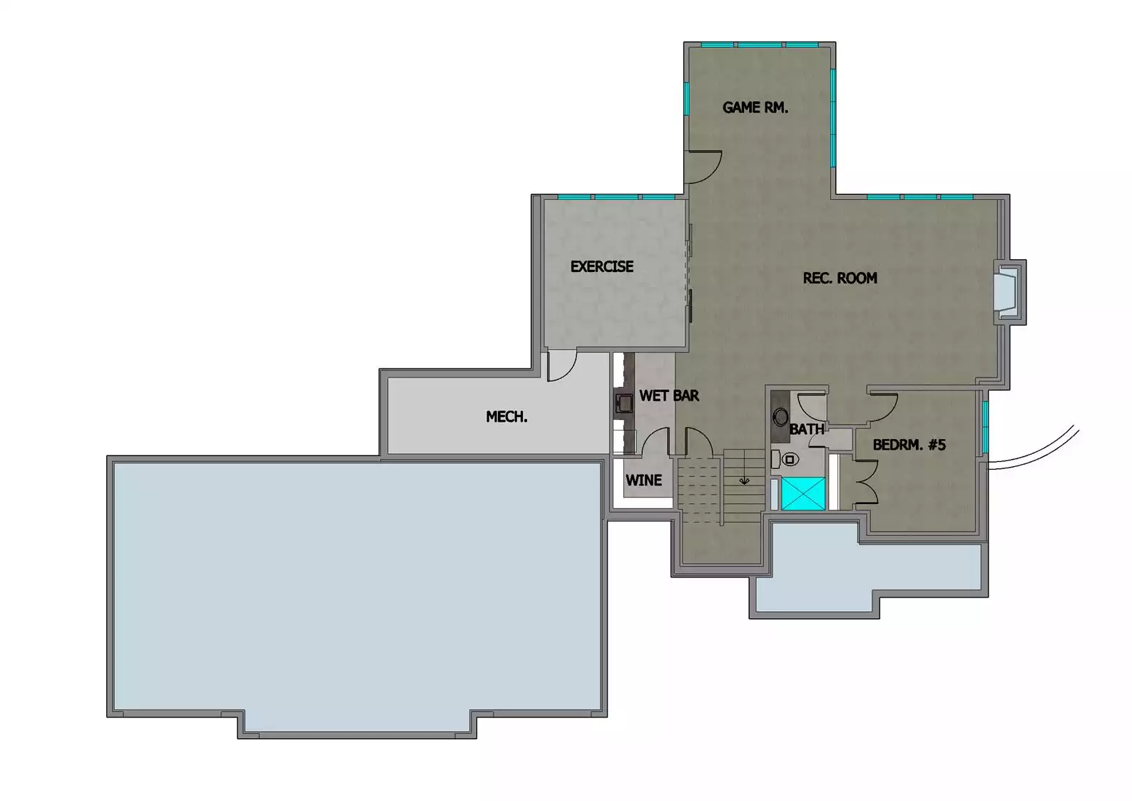 Dianna TJB #671 Home Plan Basement Floor Plan