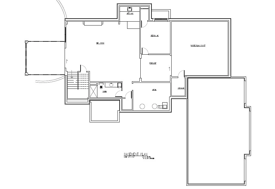 French Country TJB Home Plan #603 Lower Floor Plan