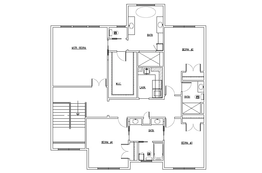 French Country TJB Home Plan #603 Upper Floor Plan