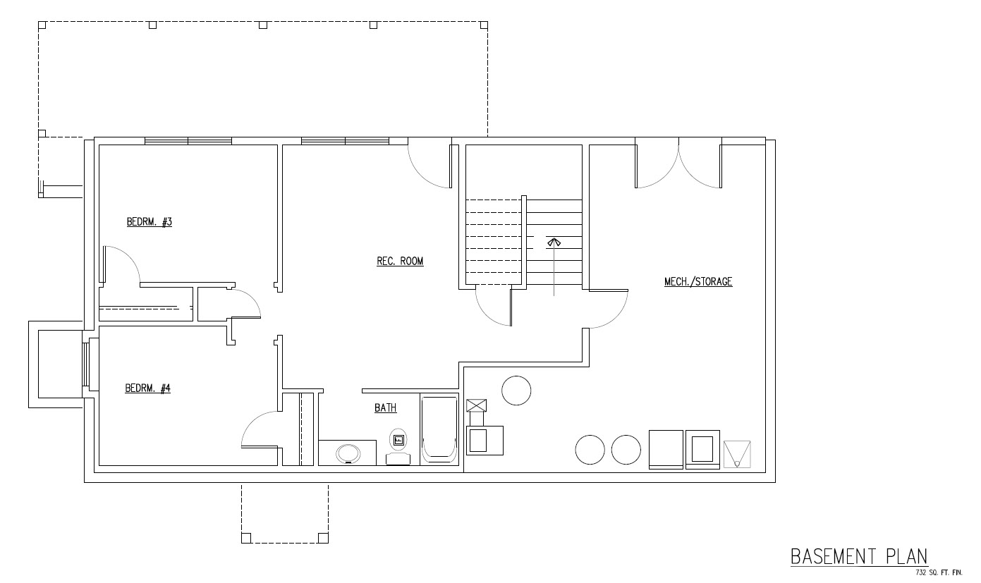 Mcglynn TJB #472 Cabin Plan Basement Floor Plan