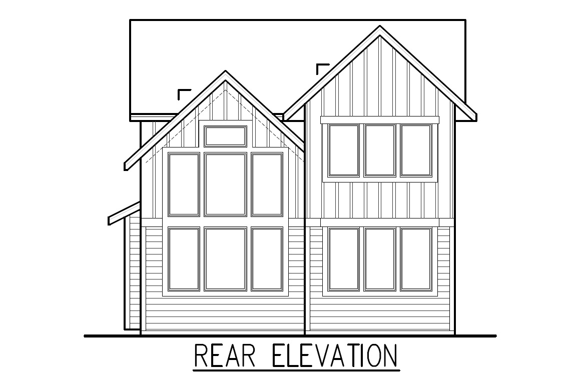 Bass Pro House TJB #708 Cabin Plan Rear Elevation Plan