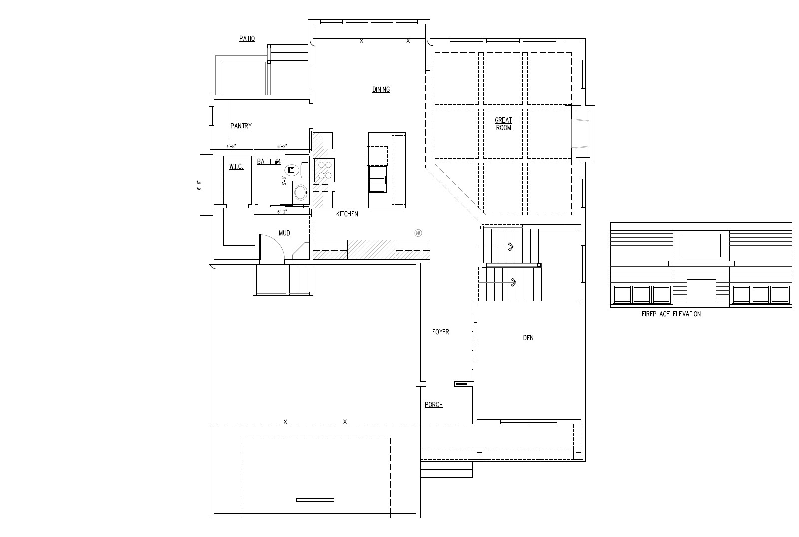 Elana-Concord TJB #485 Narrow Lot Home Plan Main Floor Plan