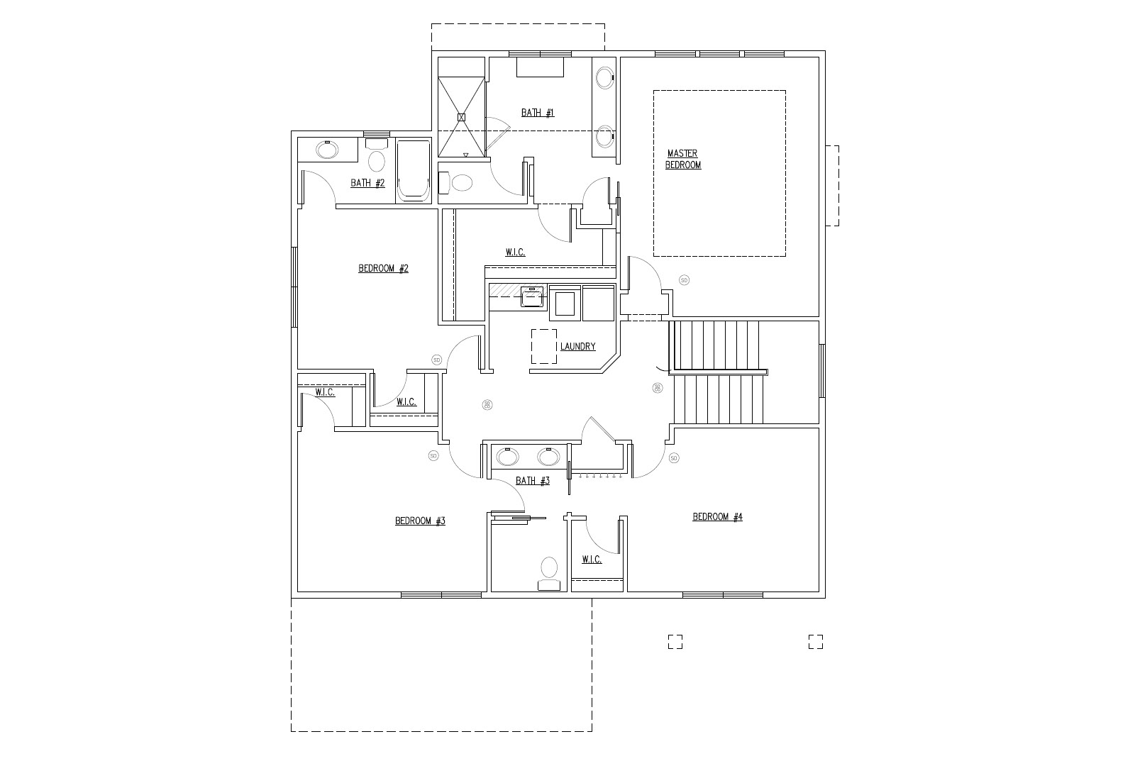 Elana-Concord TJB #485 Narrow Lot Home Plan Upper Floor Plan
