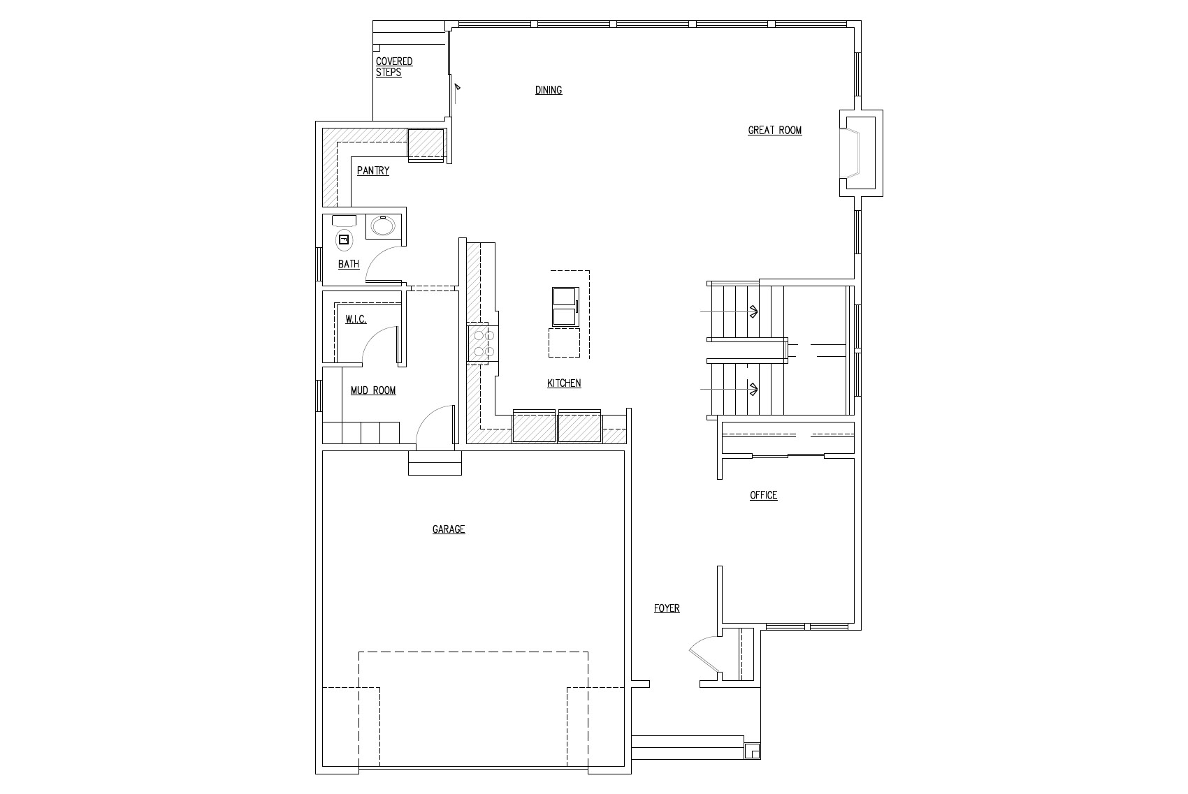 Abbott TJB #669 Narrow Lot Home Plan Main Floor Plan