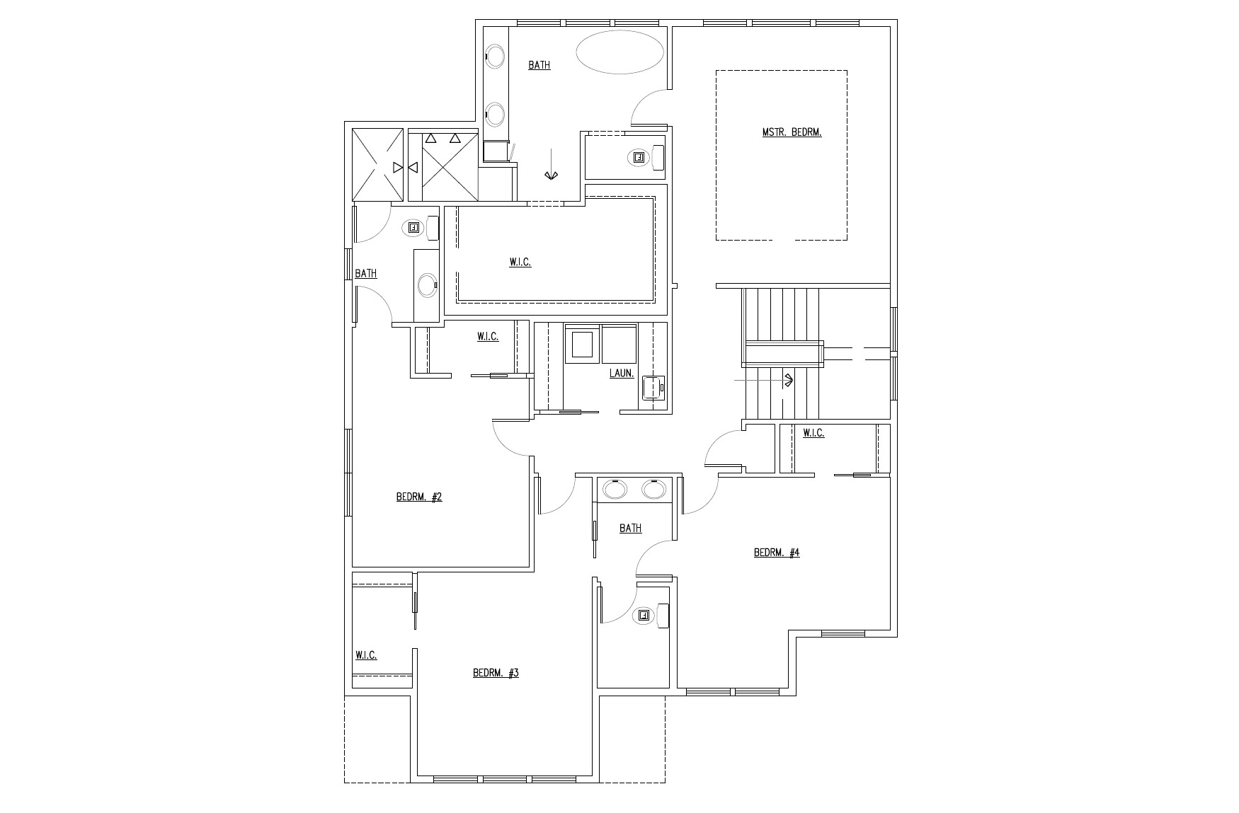 Abbott TJB #669 Narrow Lot Home Plan Upper Floor Plan