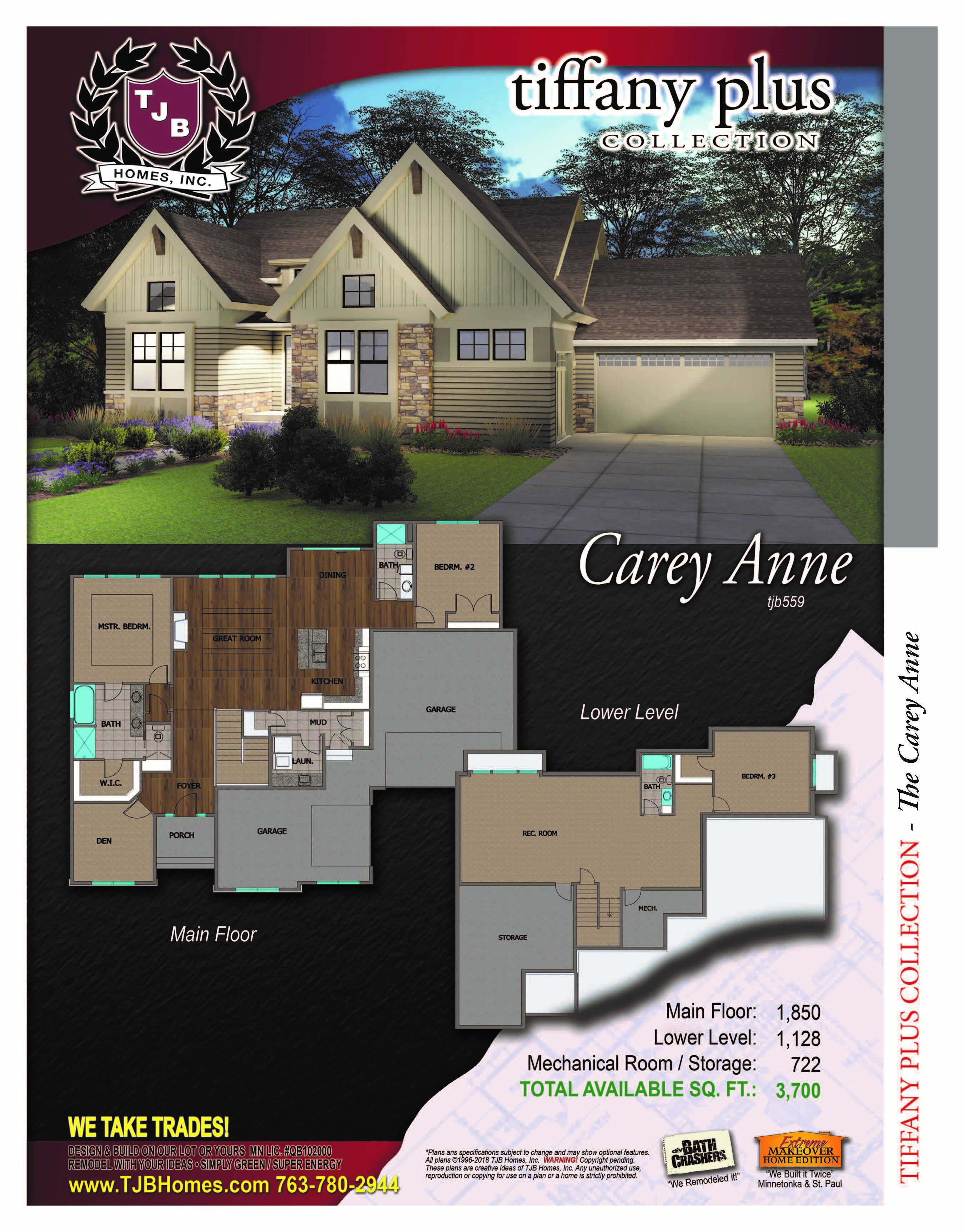 Luxury Dream Home Collection Pre-Priced Home Plan Carey-Anne #559 Floor Plans