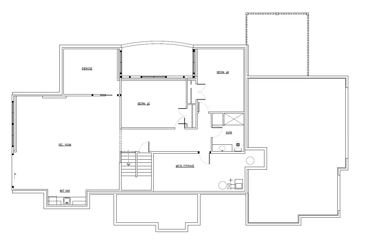 TJB #633 Home Plan Lower Floor Plan