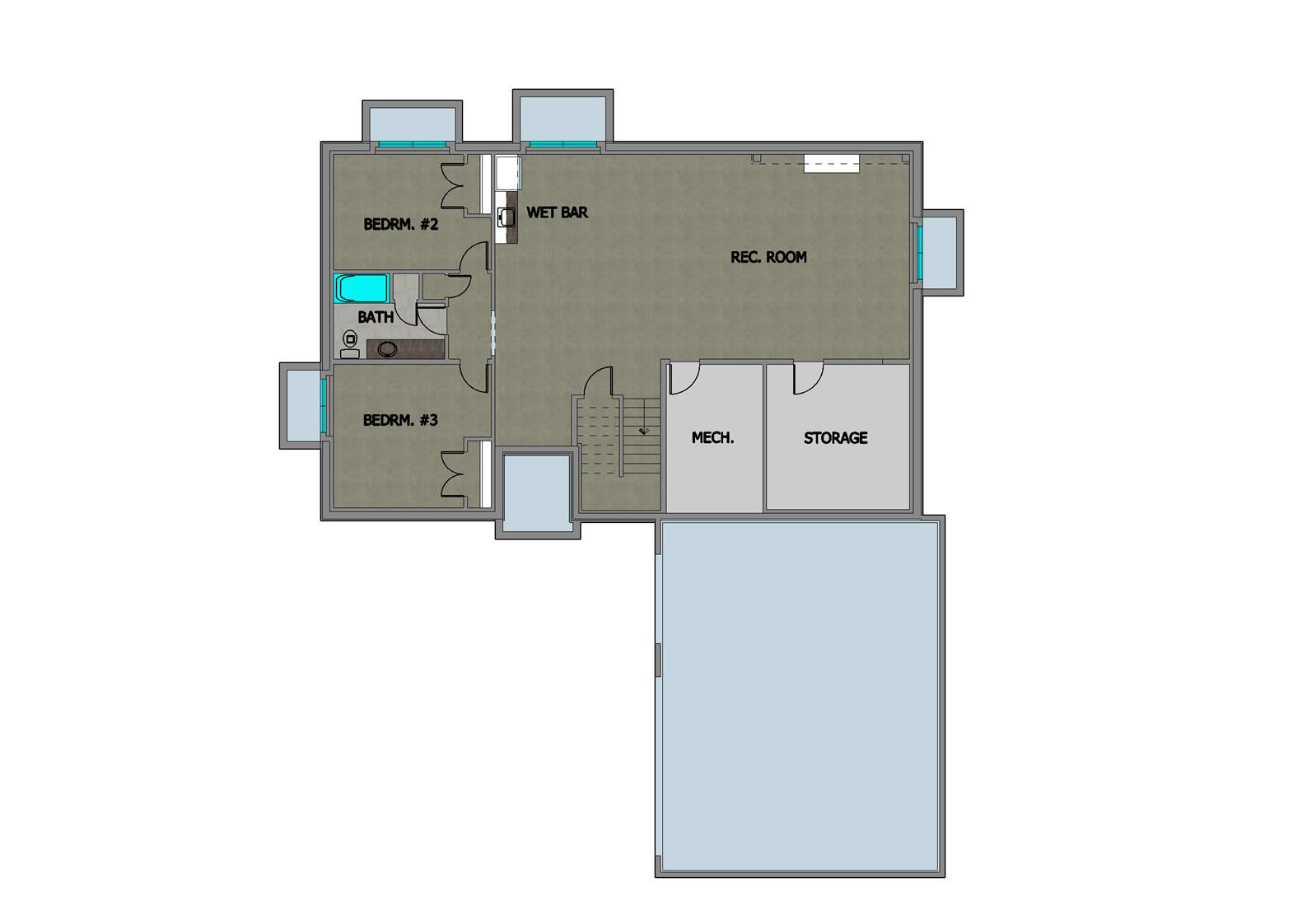 TJB #702 Home Plan Basement Level Floor Plan