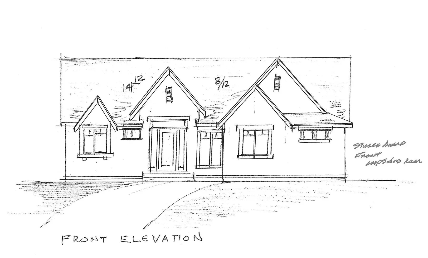 Modern Tudor #1 Home Plan Front Elevation
