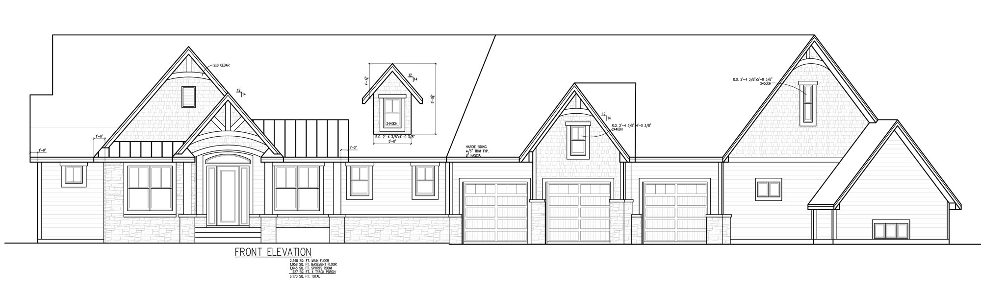 Kim's Pickleball Court Home Plan Front Photo