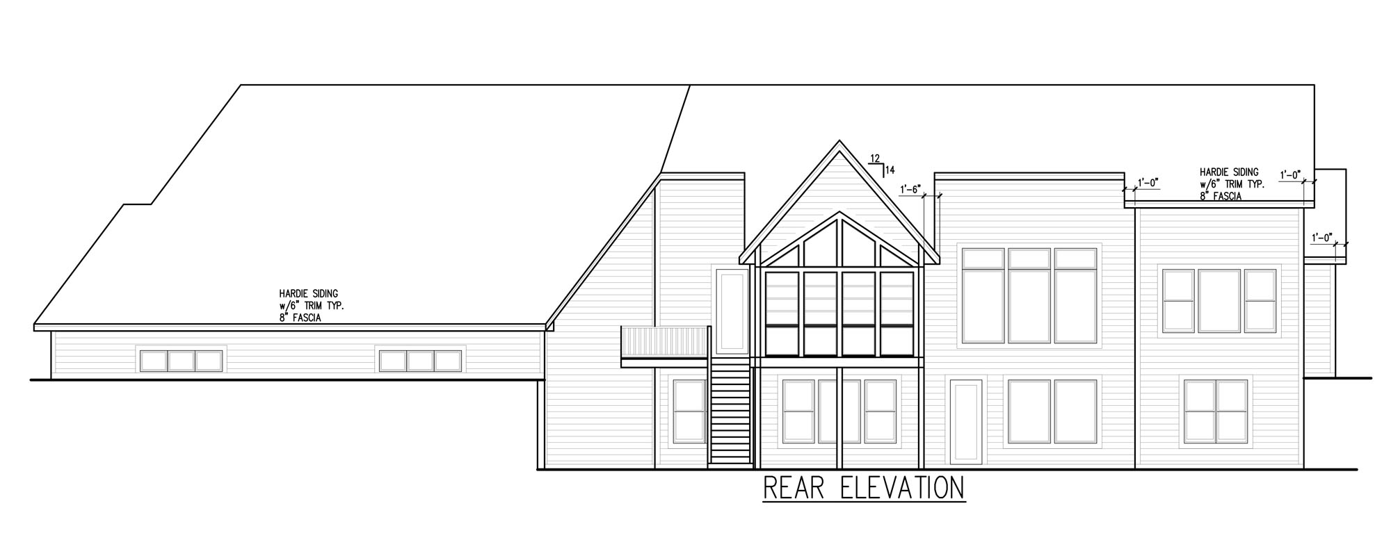 Packard Home Plan Rear Elevation