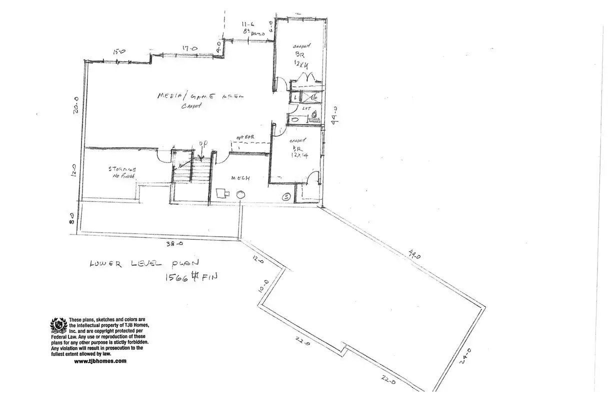 TJB #615 “Mauren” Home Plan Basement Floor Plan