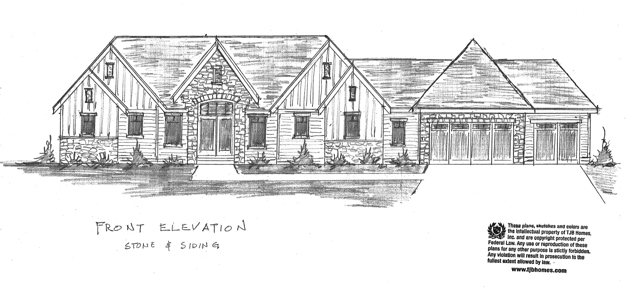 TJB Lacey Home Plan Front Stone with Siding