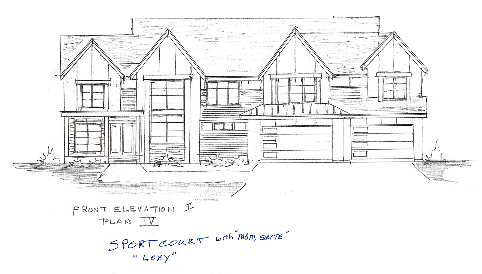 Lexy IV Play Court Home Plan with Mom Suite Front Elevation I