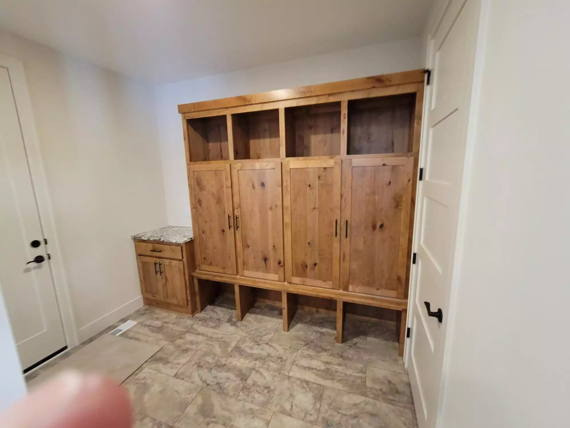 Mud Room with custom built-in lockers and cubbies