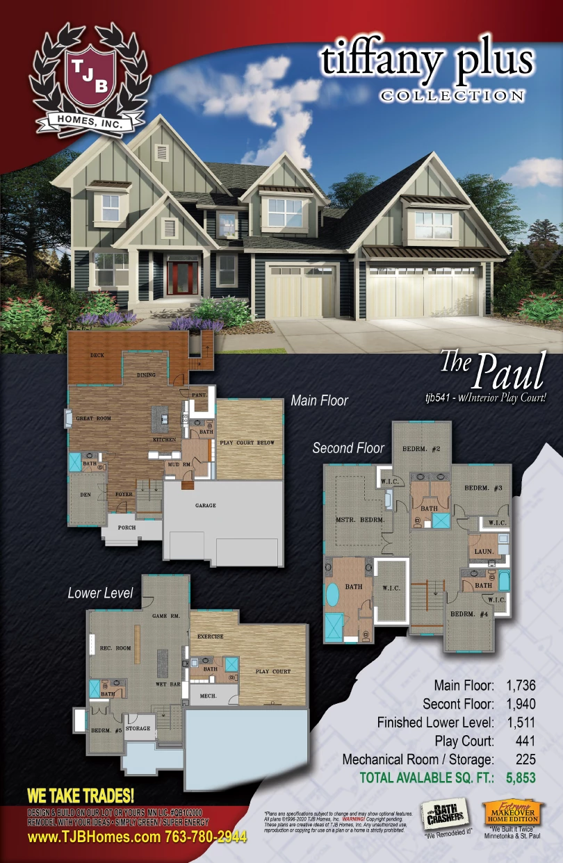 Indoor Sports Room Plan 7 Bathroom 5 Bedroom 3 Car Garage Game Room Rec Room Wet Bar Paul Tjb 541 Home Plan