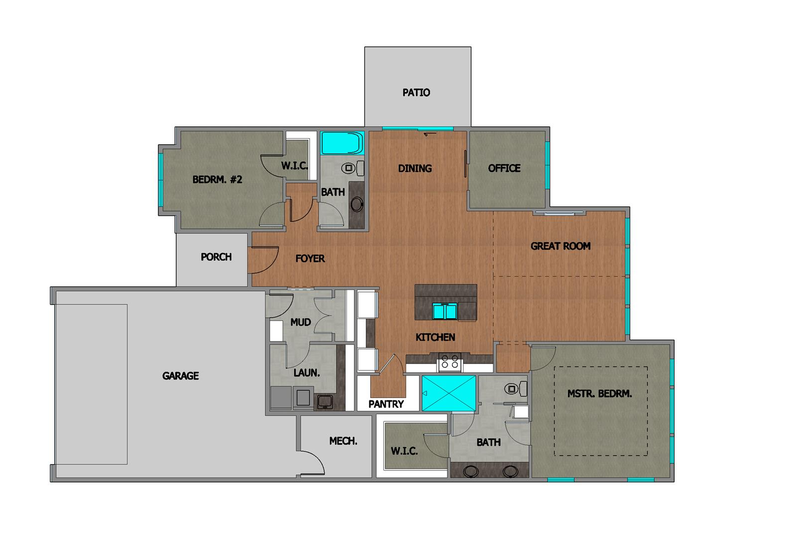 TJB #670 Summer Anne Villa Home Plan Main Floor Plan
