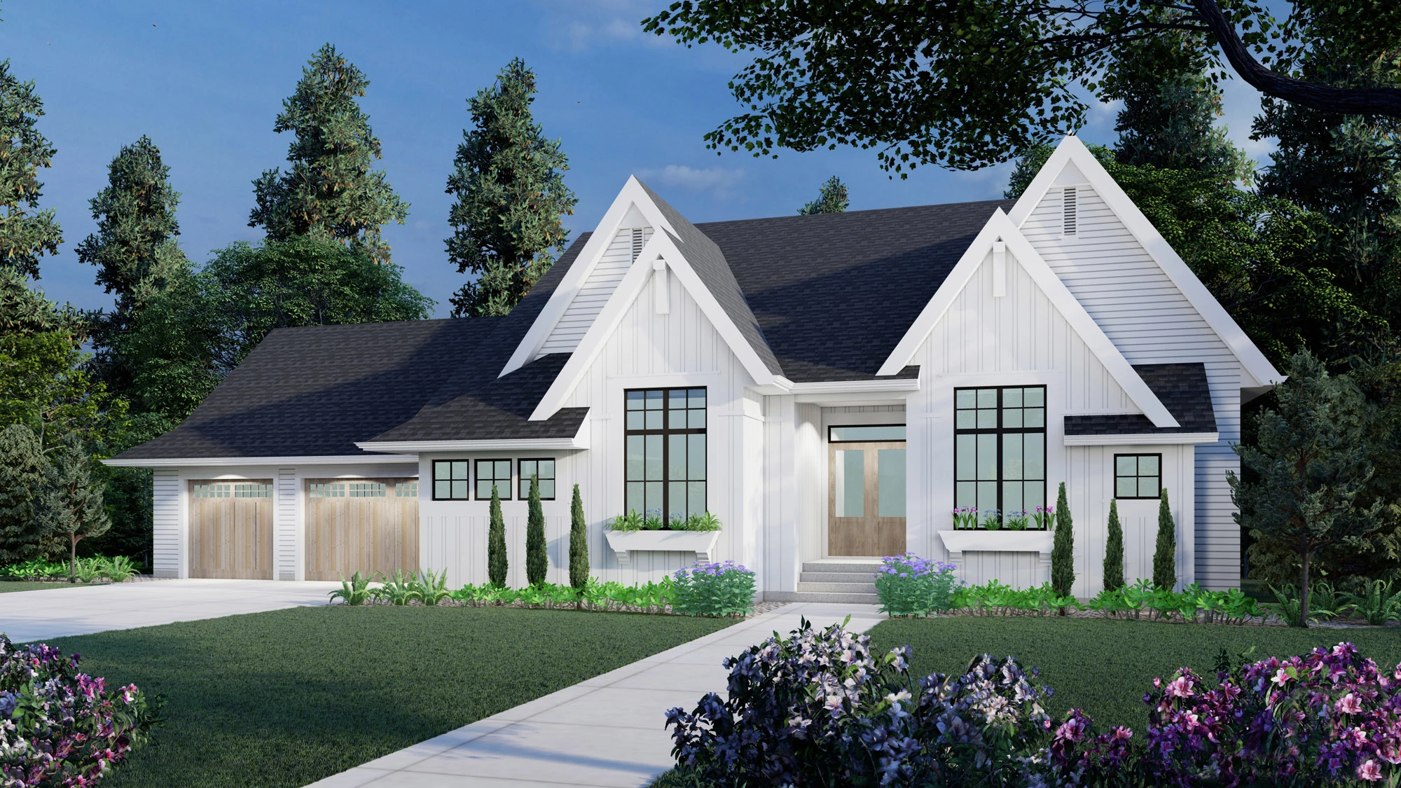 Home Plan Front Color Rendering