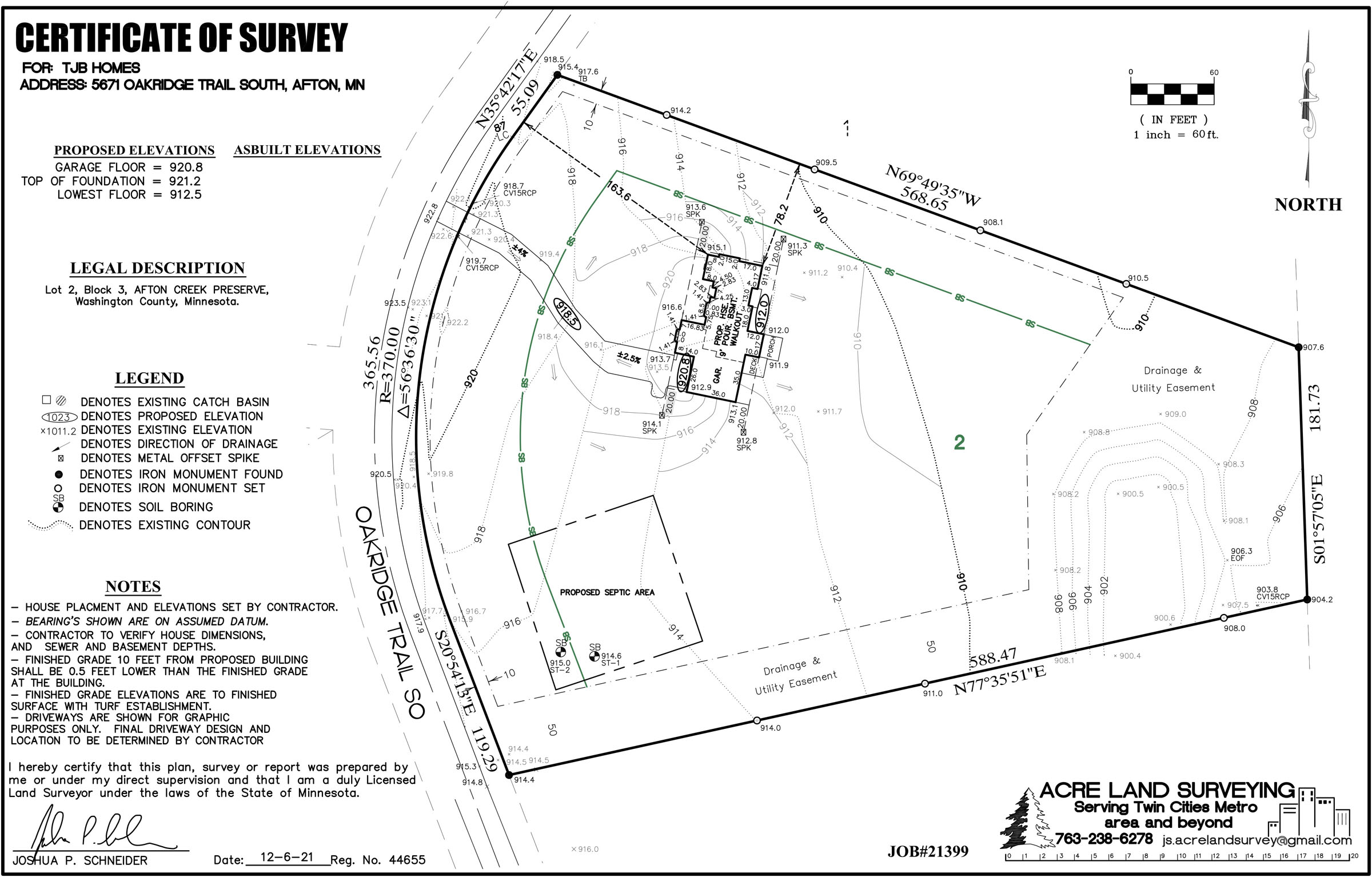 5671 Oakridge Trail Lot Survey