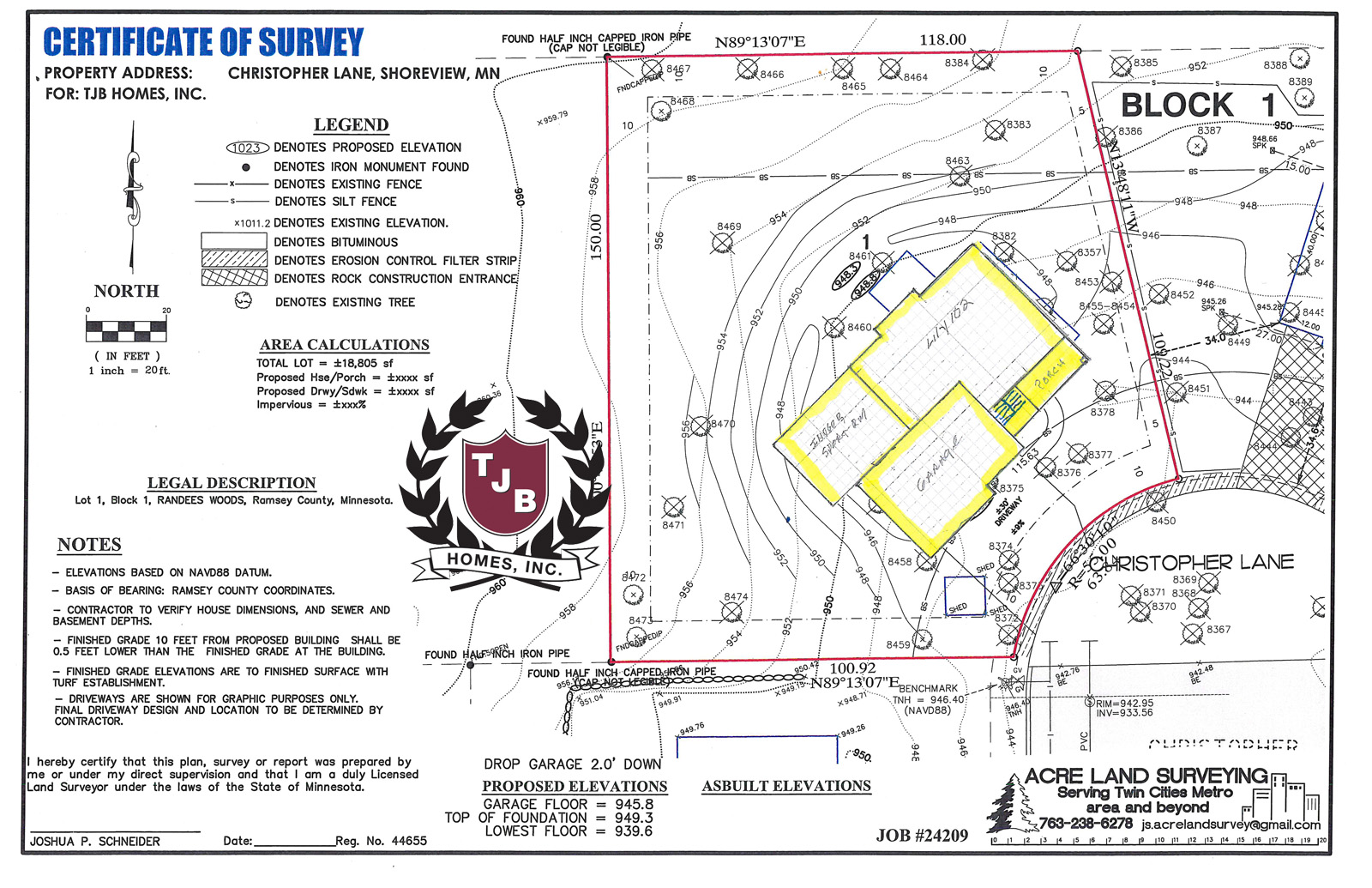 Christopher Ct Shoreview Lot Survey